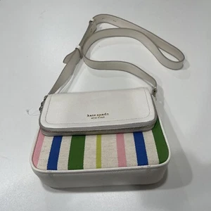 Kate Spade Run Around Stripe Large Flap Crossbody Multicolor - Picture 1 of 3