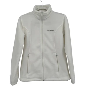 Columbia Full Zip Fleece Jacket White Medium - Picture 1 of 10
