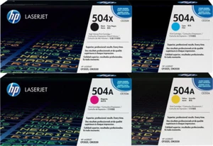 original HP Tonersatz 504A HP CE251a CE252A CE253A CE250X neu black Box - Bild 1 von 1