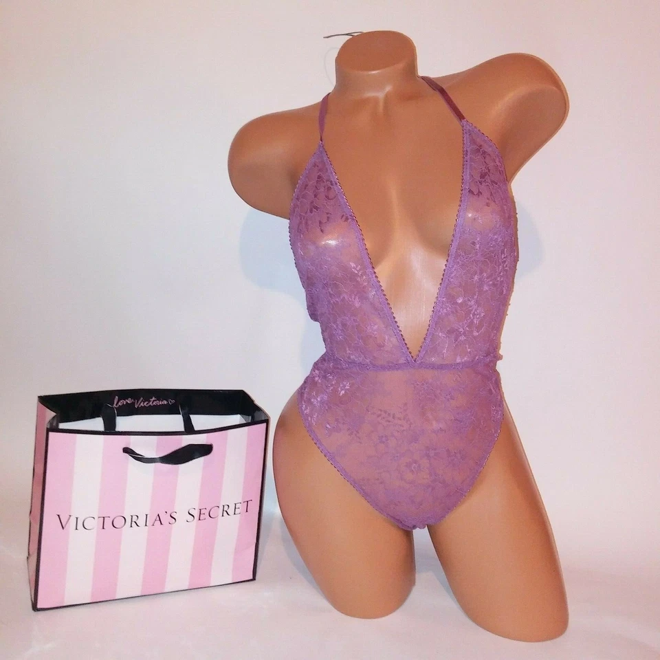 Victoria Secret Lencería Peluche Una Pieza Body Encaje Sólido Pull On Foto 1 de 1
