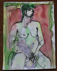 Nan Frankel 1921 - 2000 - Seated nude - important Cornish artist