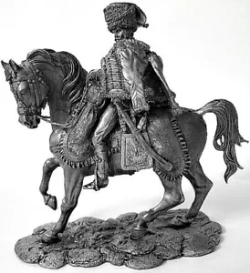 ⭐️Húsar francés de caballería. Figuras de soldado miniaturas a escala de estaño 75 mm 1/24⭐️ - Imagen 1 de 4