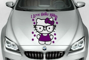 HELLO KITTY NERD GLASSES VINYL DECAL CAR TRUCK HOOD SIDE - Picture 1 of 1