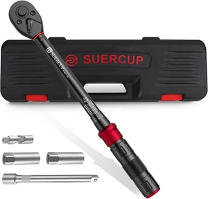 3/8-Inch Drive Click Torque Wrench 5 PCS Set, 5-45 Ft-Lb/6.8-61 Nmtorque Wrench, - Picture 1 of 12