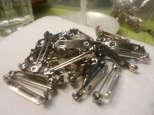 Jewelry Findings:30pcs 26mm Brooch Pin Backs NOS 01-20-2021 - Picture 1 of 9