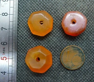 Perle Cornaline Ancien Mali Ancient Agate Indus Faceted Carnelian Trade Bead M2 - Imagen 1 de 4