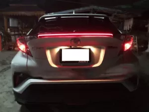 Fit Toyota C-HR CHR 2017-2019 Rear Black Middle Spoiler With Light 1Pc. New - Picture 1 of 6