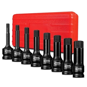 8 PCS 1/2 Inch Drive Allen Impact Socket Set, Metric Hex Socket 6 mm to 19 mm, - Picture 1 of 7
