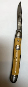 Vintage Imperial Providence RI Crown Yellow Handle 2 Blade Pocket Knife - Picture 1 of 7
