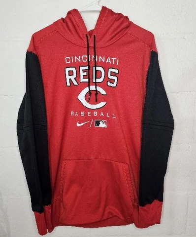Cincinnati Reds Nike Men's MLB Authentic Therma Fit Hoodie Red Black • L Cover