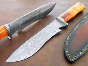 Handmade Damascus Forged 13" Bowie Best Tool For Hunting And Camping, Camel Bone - Picture 1 of 16
