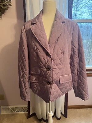 Talbots Light Purple Quilted Jacket Coat Size 14 NWT - Image 1 of 4