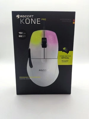 Roccat KONE PRO Gaming Maus 19000dpi 66g RGBA Beleuctung Weiß  - Bild 1 von 4