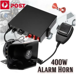Set 400W 9 Sound Car Warning Alarm Police Fire Siren Horn PA Speaker MIC System - Picture 1 of 12
