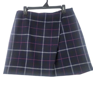 Banana Republic Womens Fold Over Plaid Mini Skirt Size 8 - Picture 1 of 8