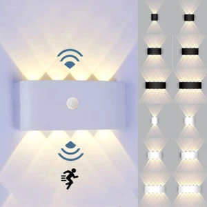 LED Wandleuchte Außen Innen mit Bewegungsmelder Wandlampe Up Down Strahler IP65 - Bild 1 von 39