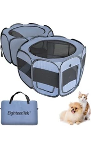 EighteenTek Portable Playpen, Foldable Pet Exercise Pen Tents for Dogs, Cats…….. - Picture 1 of 10