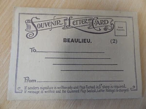 TARJETA CARTA RECUERDO SIN USAR 6 x IMÁGENES | CIRCA 1940 | BEAULIEU, HANTS - Imagen 1 de 5
