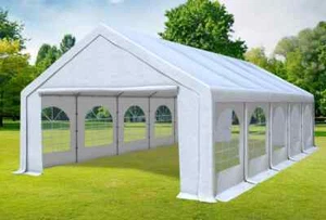 Partyzelt 5x10m Weiß PVC Festzelt Pavillon wasserdicht Profi Modular Event - Bild 1 von 12