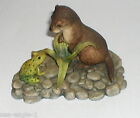 Border Fine Arts Otter Kit And  Frog 1983 Original Old Very Rare