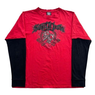 Vintage y2k Southpole Long Sleeve Layered Thermal Shirt Size 2XL Goth Grunge Alt - Image 1 of 4