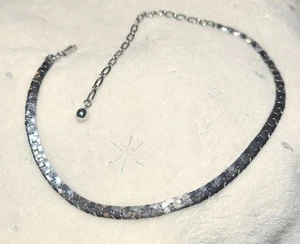 Vintage Signed Trifari Silver Tone Link Choker Necklace 12"+ 5.5" Extension - Picture 1 of 4