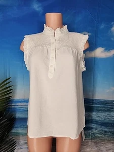 NWT CUPSHE Women's Blouse Top HightNeckline White Color Size Medium - Picture 1 of 5
