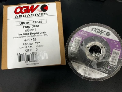 Flap Disc 4 1/2 X 7/8 60 Grit (Pack Of 10) - Image 1 of 3