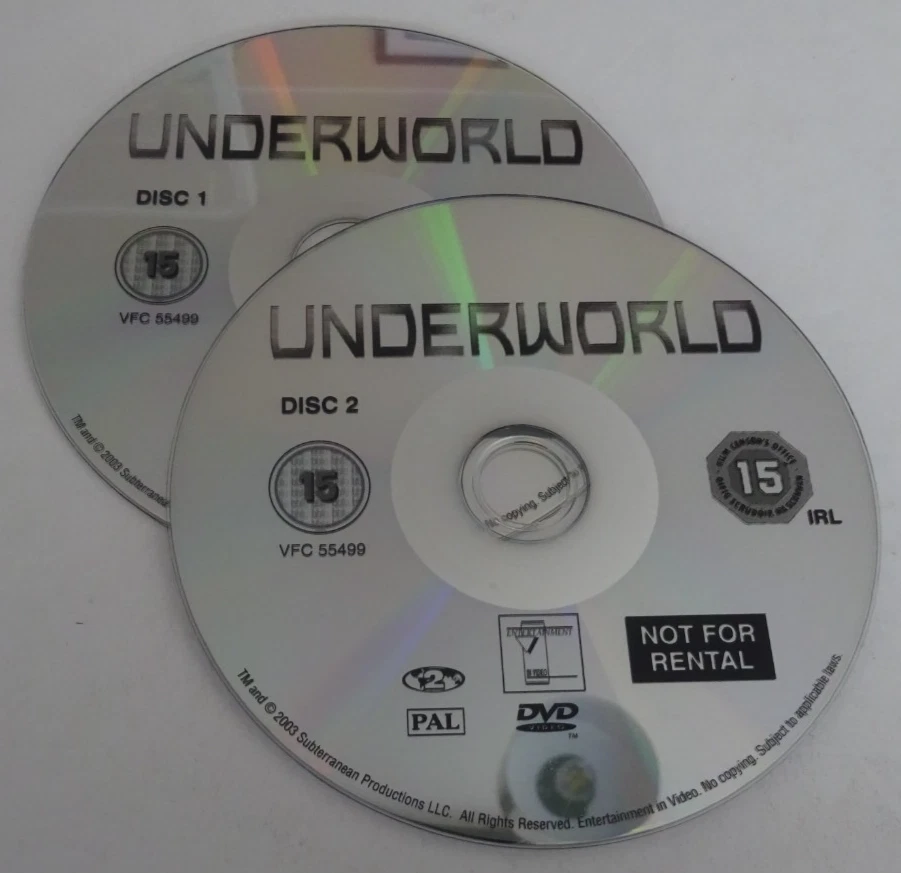 UNDERWORLD - 2 DISC EDITION DVD - DISCS ONLY - Image 1 of 1
