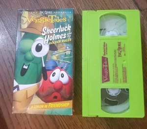VeggieTales Sheerluck Holmes and the Golden Ruler VHS Video Tape Sherlock RARE! - Foto 1 di 3