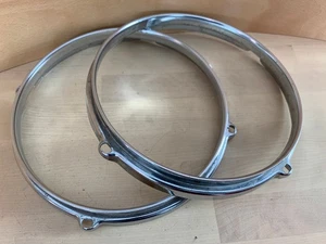 Lote de 2x Plantilla PERLA 8" 4-Lug Rack Tom RIM ARO Contraarra Piezas Años 70 80 De Colección - Imagen 1 de 7