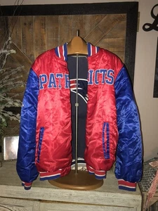 Chaqueta de bombardero reversible XXL New England Patriots para hombre roja azul NFL vintage - Imagen 1 de 20