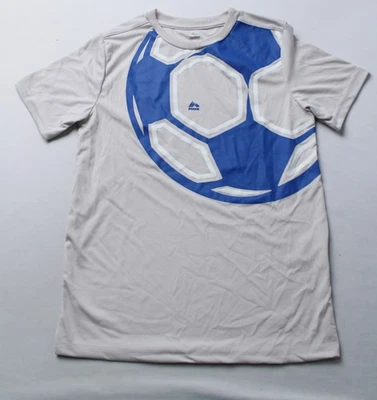 RBX Boys Short Sleeve Poly Stretch Graphic T-Shirt AP2 Grey Soccer Size: 12 - Image 1 of 4