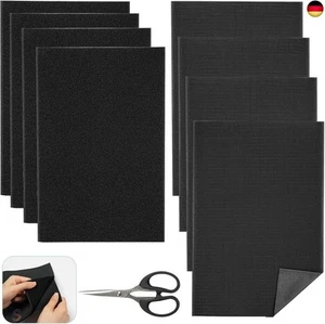 Klettband zum Nähen mit Schere, 4er-Pack Klettverschluss zum Nähen A4, Schwarz K - Bild 1 von 6