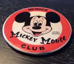 Vintage MICKEY MOUSE CLUB MEMBER Large 3.5 Inches BUTTON PIN Walt Disney Pre Own - Picture 1 of 4