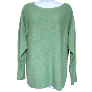 Suéter Pullover Tejido Pointelle Vila Milano Para Mujer Talla L Mezcla de Lana Verde Suave - Imagen 1 de 8