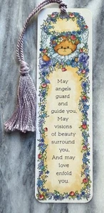 Vtg. Quality Artworks Lucy & Co. "May Angels Guard & Guide You" Bookmark/Tassel - Bild 1 von 2