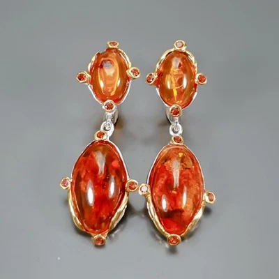 Pendientes ámbar natural joyería plata de ley 925/E129361 Foto 1 de 4