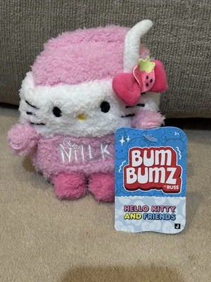 NEW, BUM BUMZ HELLO KITTY AND FRIENDS HELLO KITTY MILK 5" Plush - Image 1 of 3