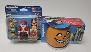 Playmobil Halloween 4771 & Christmas 5846 Playsets Retired Lot New/Sealed - Picture 1 of 5