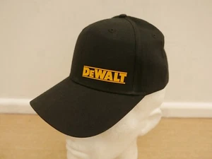 Gorra de béisbol DeWALT logo NUEVA versión 100% algodón negro 6 paneles - Imagen 1 de 2