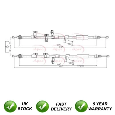 Hand Brake Cable Rear SJR Fits Ford Focus 2011-2018 C-Max 2010-2016 2074151 - Image 1 of 2