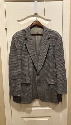 Vintage Neiman Marcus Sandhurst Club Wool Houndstooth Sport Coat Blazer Mens 46L - Image 1 of 4
