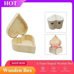 Professional Heart Shaped Wooden Box Retro Wood Packing Heart Box Storage Box Cr - Picture 1 of 8