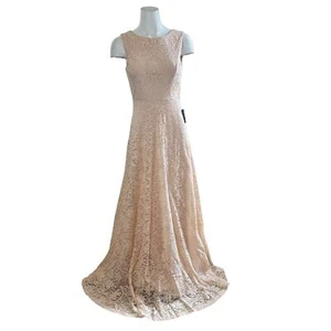 Maxi Vestido Lulus Luciana Rubor Floral Encaje Espalda Redonda Boda Baile de graduación Pequeño S - Imagen 1 de 11