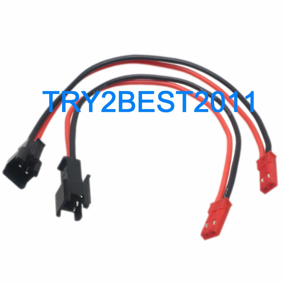 2pcs JST Male Plug to SM Female Connector Battery Conversion Cable RC 20AWG - Image 1 of 1