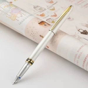 Pluma Estilográfica Cocodrilo So Lifelike Ojos de Cristal Con Capucha Plumín EF Barril Blanco - Imagen 1 de 5