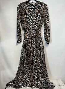 Vintage Vanity Fair langer Morgenmantel Tiermotiv Größe 14 sexy Mob Frau - Bild 1 von 14