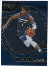 Anthony Edwards 2020-21 Panini Select Courtside #300 Blue Prizm Rookie Card SP