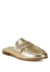 Pantoletten Größe US 10 Gold Nietendetail Metallic Pleather - Bild 1 von 7